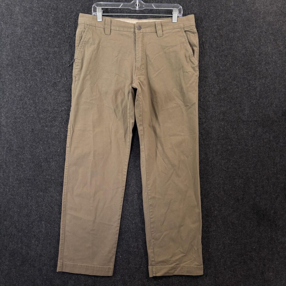 Columbia Flex ROC Pants Men's 34x30 Khaki Canvas Stretch Chino Regular Fit